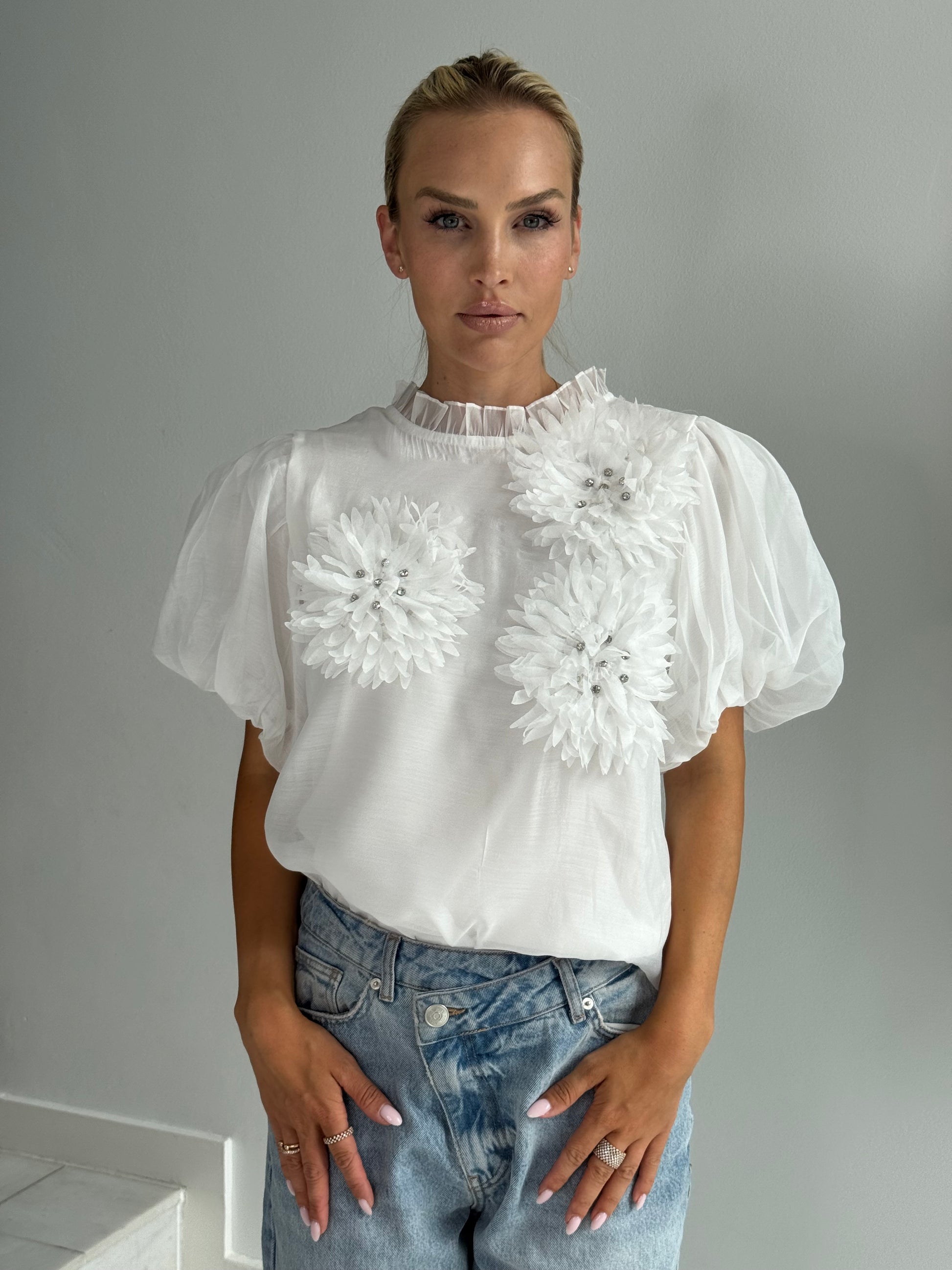 Bluse Élodie white bloom