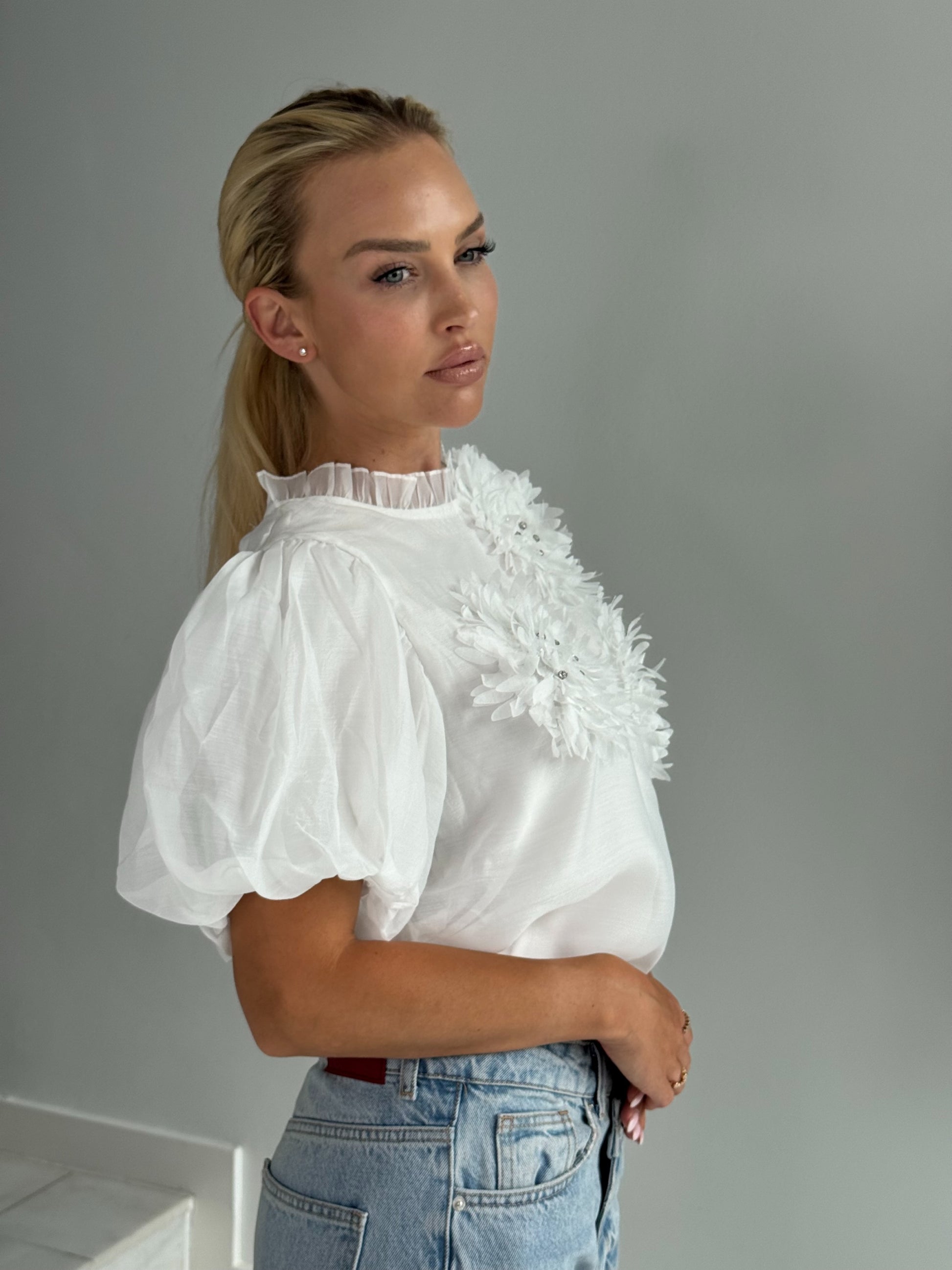 Bluse Élodie white bloom