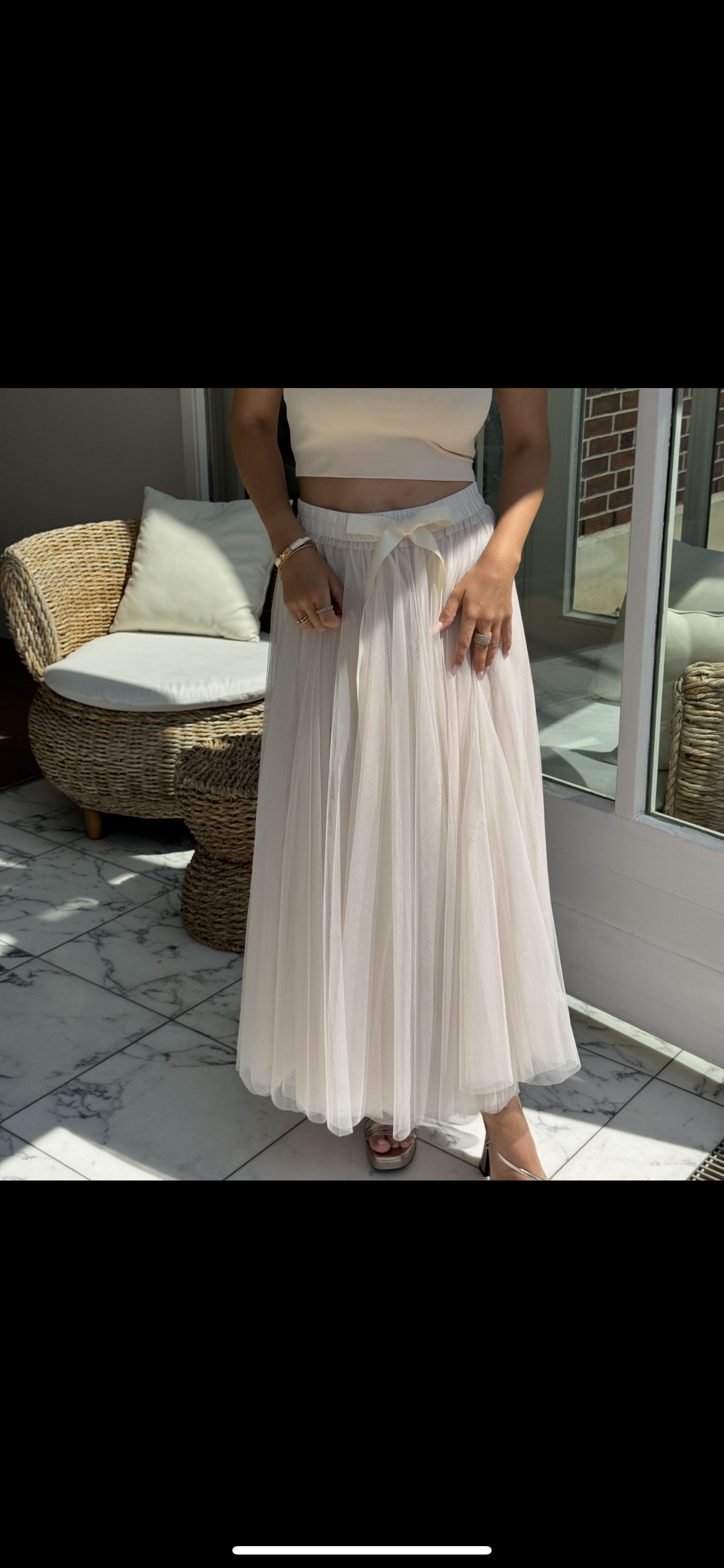Camille skirt tüll maxi soft beige