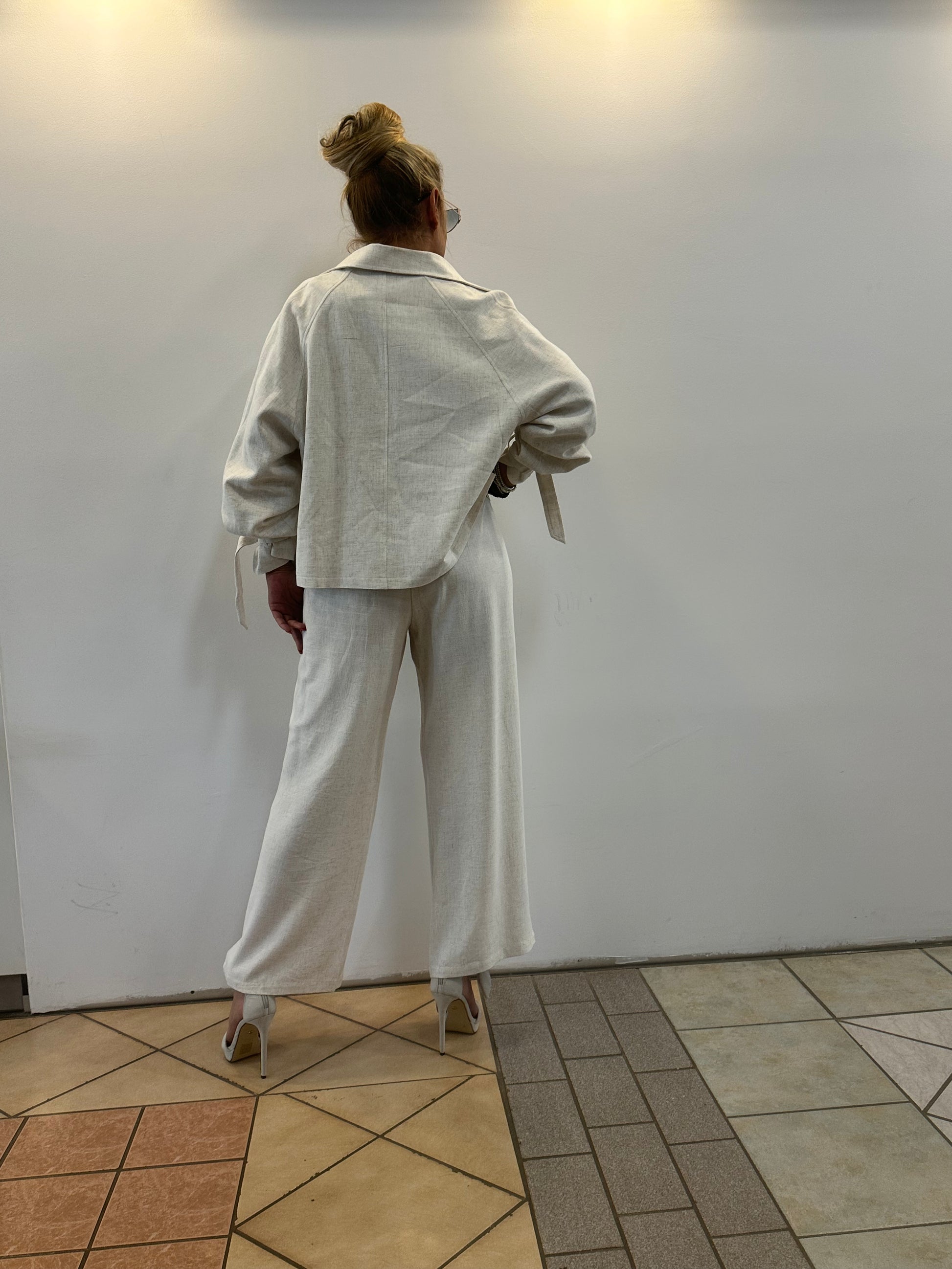 Solène Trench Jacke Linen Look