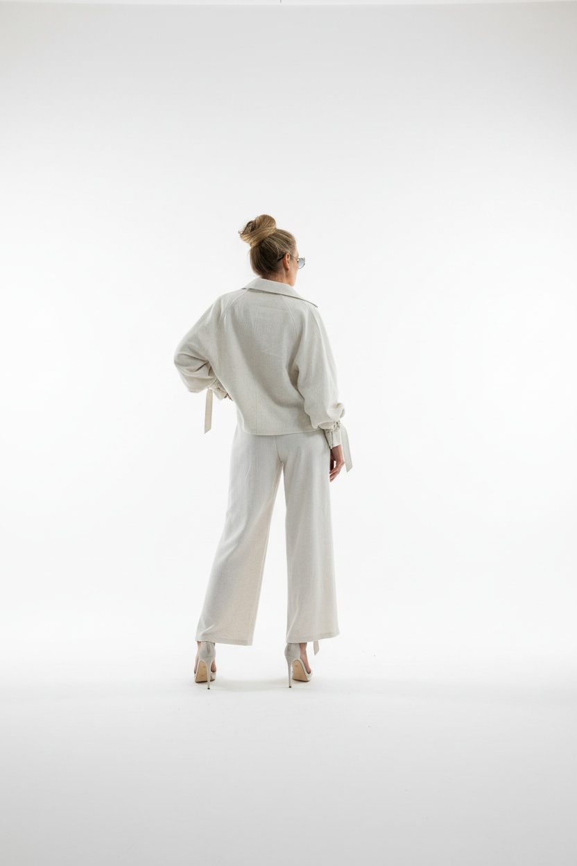Solène Trench Jacke Linen Look