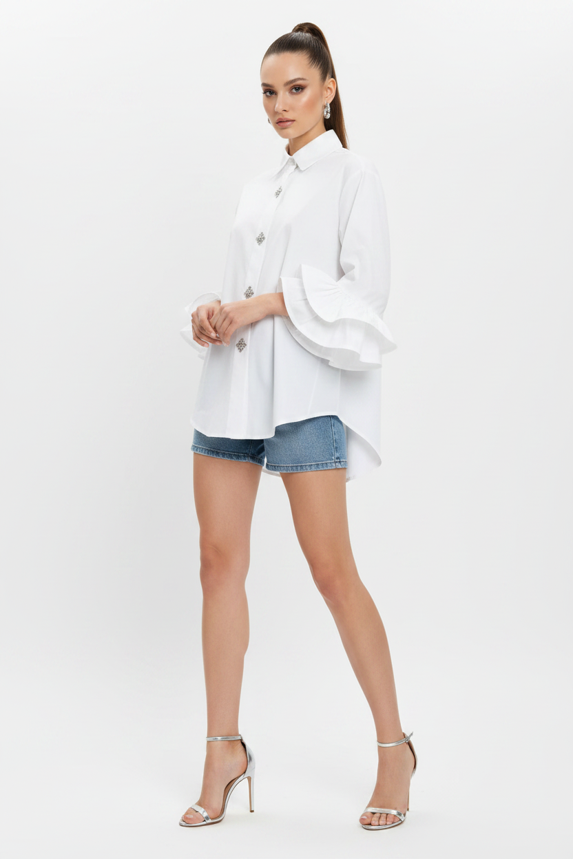 Statement Volant Bluse