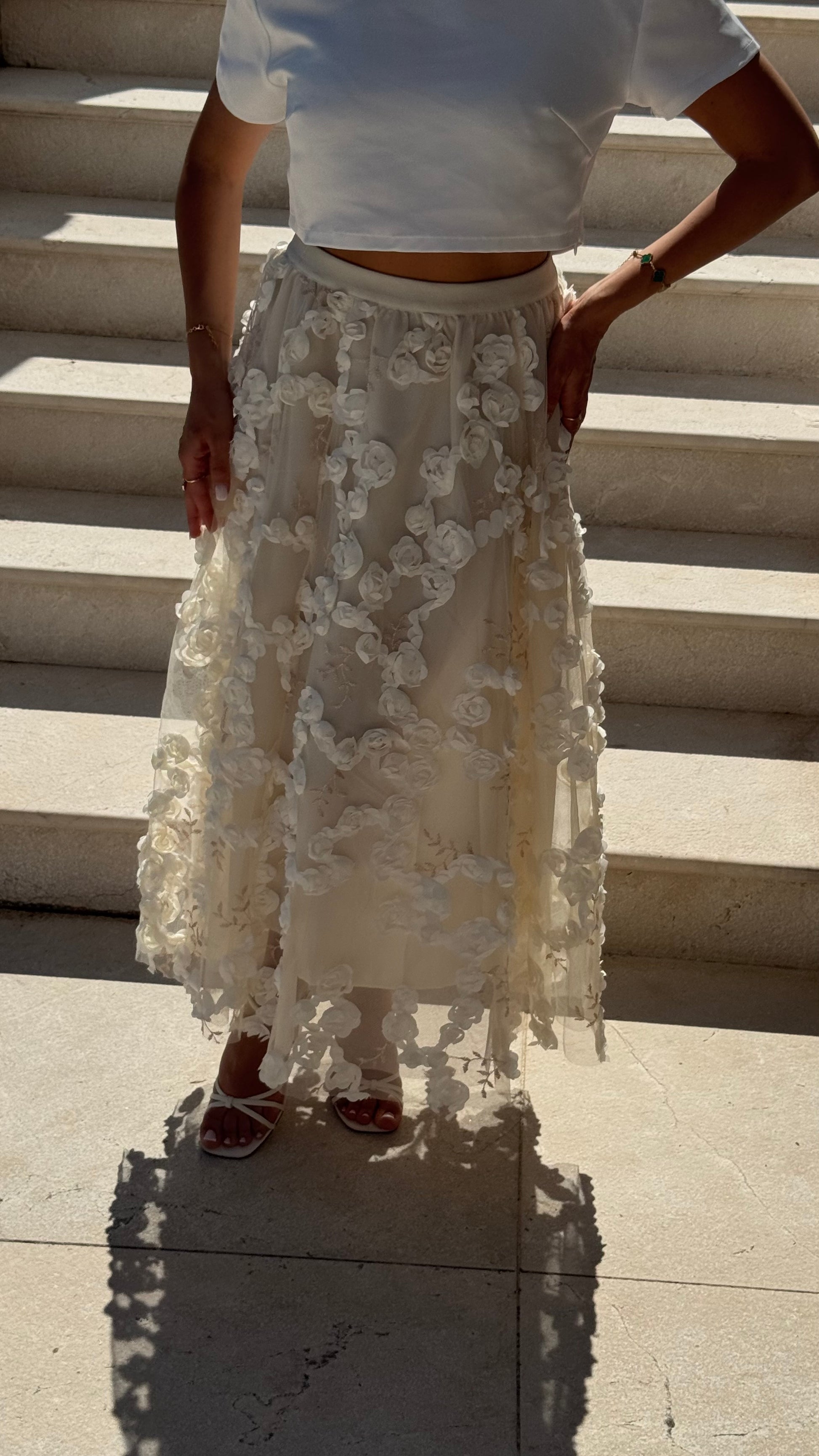 Ivory garden skirt