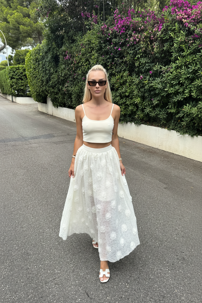 Ivory garden skirt