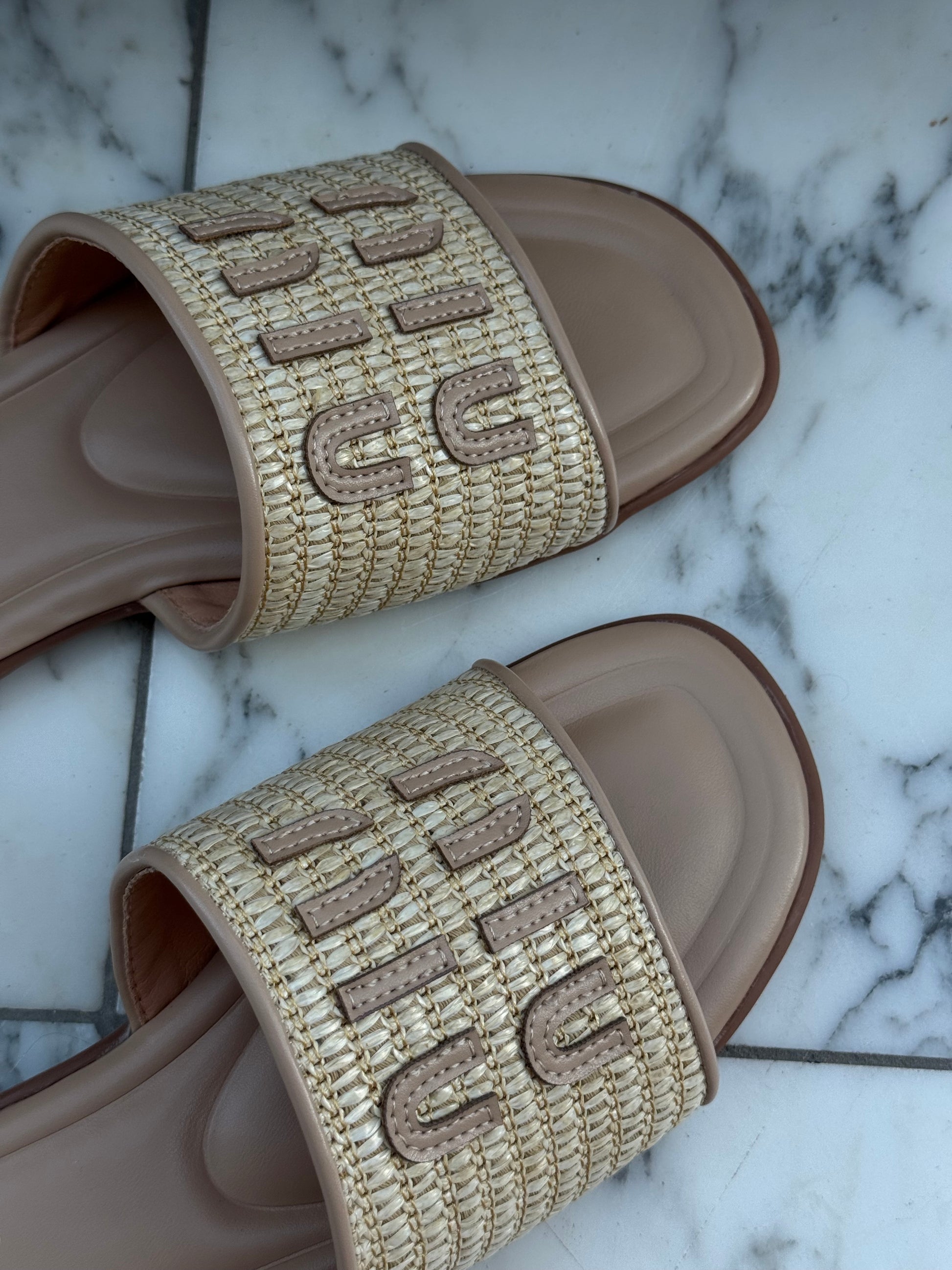 Slides Soleil – Natural Raffia