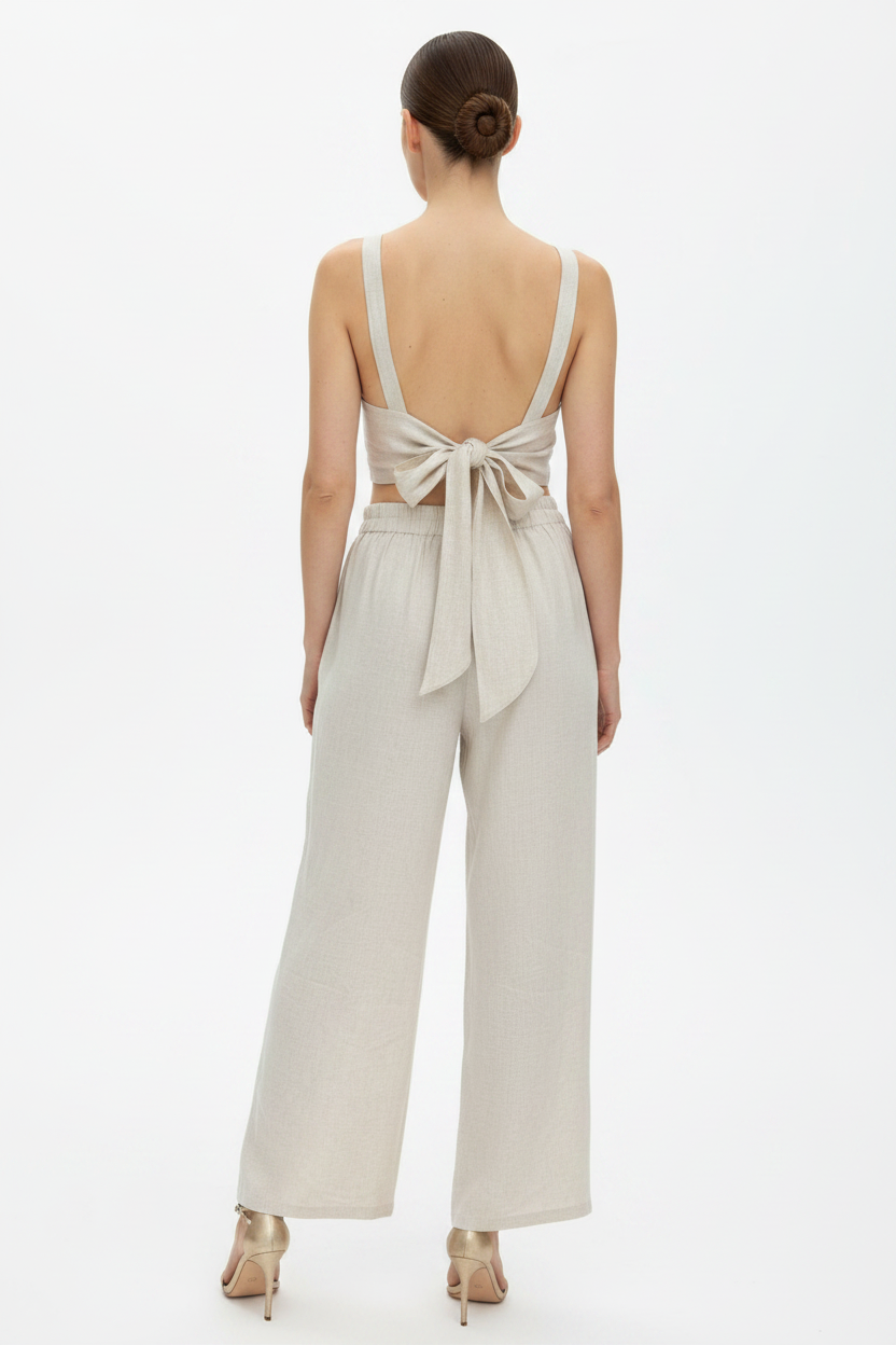 Solène Wide Leg Hose Linen Look