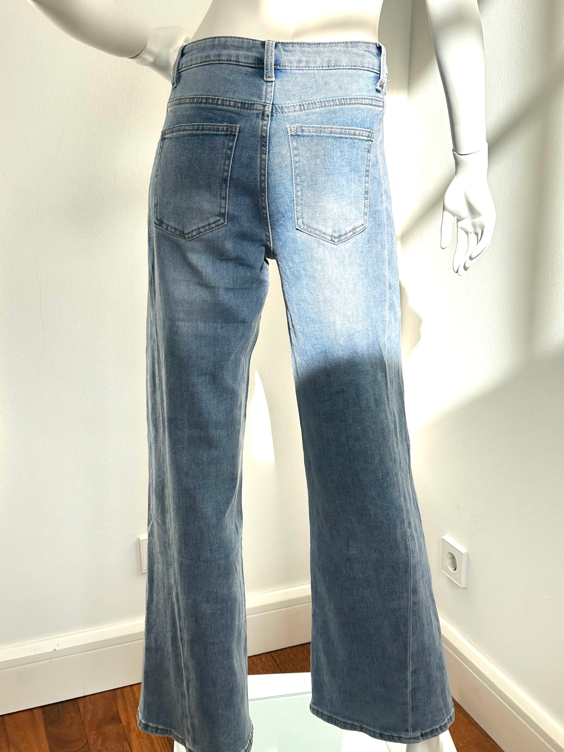 Panel Wide Leg Jeans