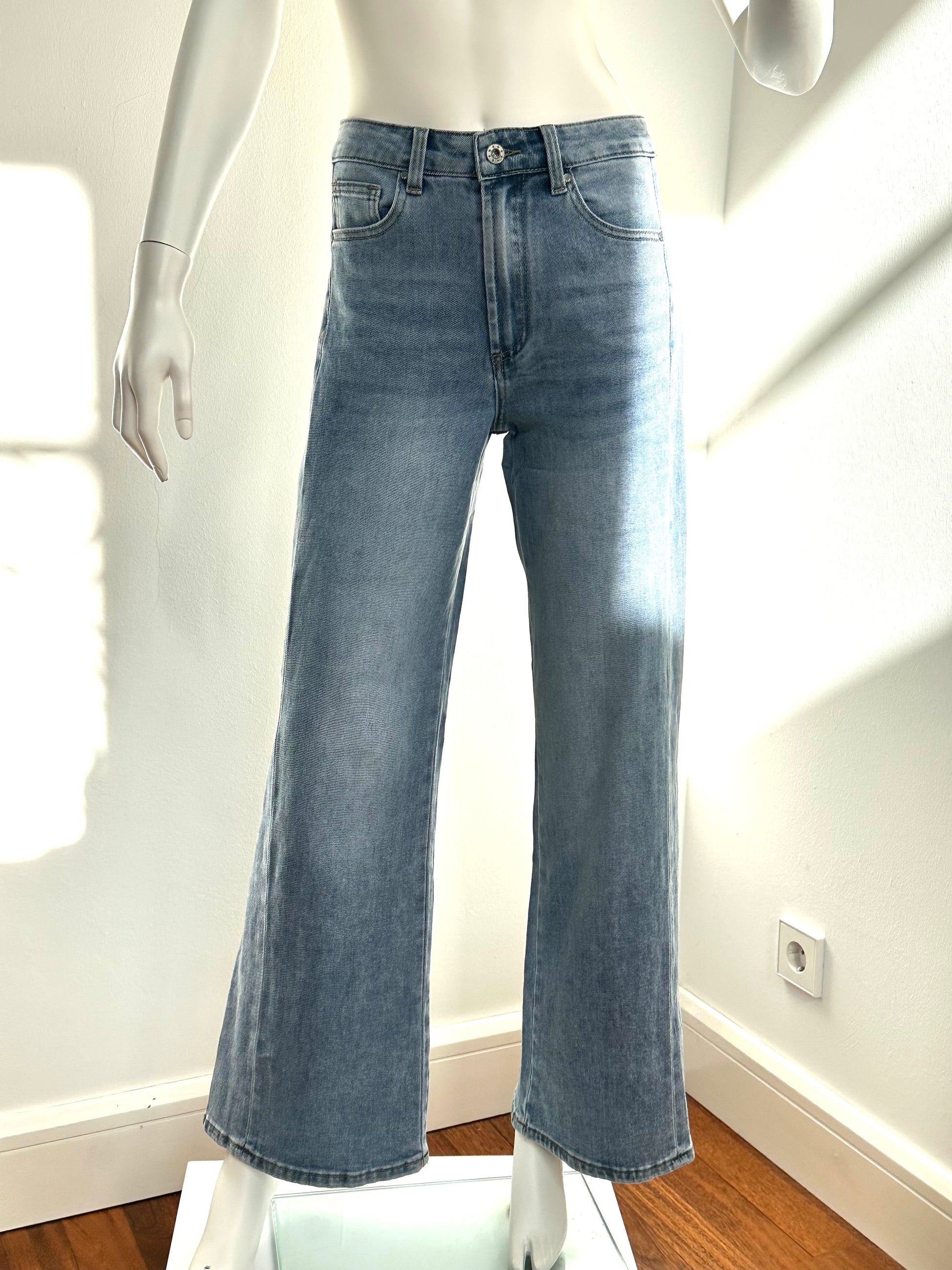 Panel Wide Leg Jeans