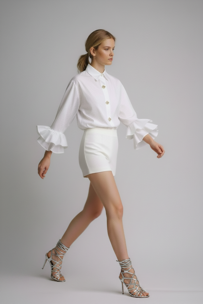 Statement Volant Bluse